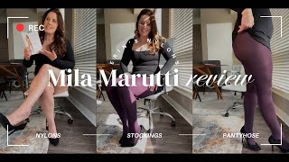 Office Outfit Mila Marutti Stocking Review Hose & Nylons Try On