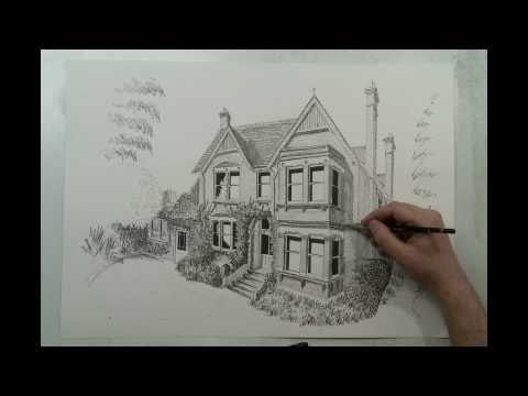Free Home Architecture Design on How To Draw A House   House Portrait In 90 Seconds By Eli Ofir