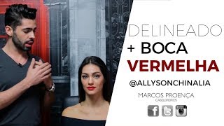 Delineado + Boca Vermelha