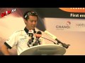 Porsche racer Yuey Tan talks before the Changi Airport Race