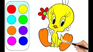Learn Colors with Tweety and Nursery Rhymes coloring pages for kids