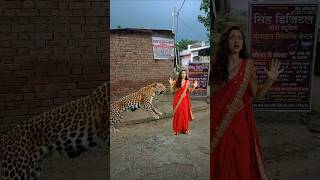Red Dress Women And Leopard