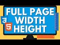 HTML Page Width and Height Settings | CSS Full Screen Size