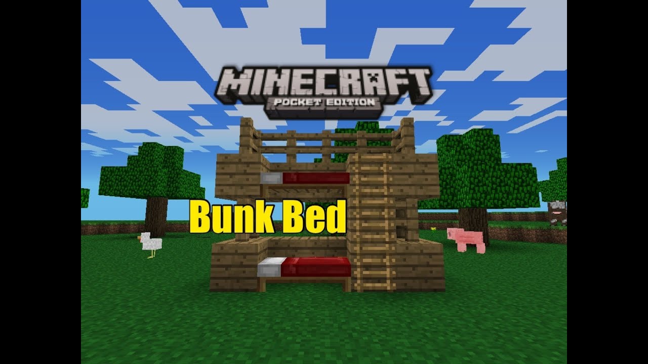 Minecraft PE Furniture: Bunk Bed - YouTube