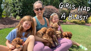 My Girls Help Me Take The Puppies Outside