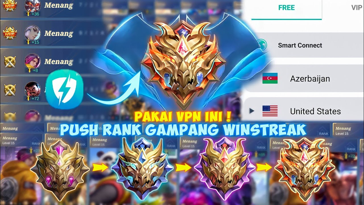 CARA GAMPANG PUSH RANK DAPAT MUSUH BOT PAKAI VPN MOBILE CARA GAMPANG PUSH RANK DAPAT MUSUH BOT PAKAI VPN MOBILE