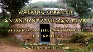 Walking Into An Ancient Etruscan Tomb In The Necropolis Of Cerveteri