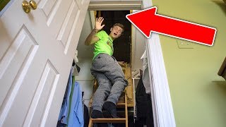 EXPLORING SECRET HIDDEN ROOM IN ATTIC!! EXPLORING SECRET HIDDEN ROOM IN ATTIC!!