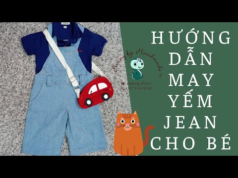 HƯỚNG DẪN MAY QUẦN YẾM HỌA TIẾT DENIM |HƯỚNG DẪN MAY KÈM RẬP| How to sewing overalls for babies ❤