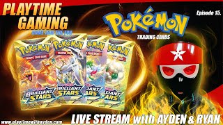 Pokemon Live Unboxing - Brilliant Stars Booster Packs - Playtime with Ayden - Live Stream