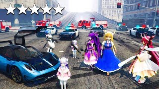 ANIME GIRLS ESCAPE A 5 STAR WANTED LEVEL - GTA 5 mods Gameplay