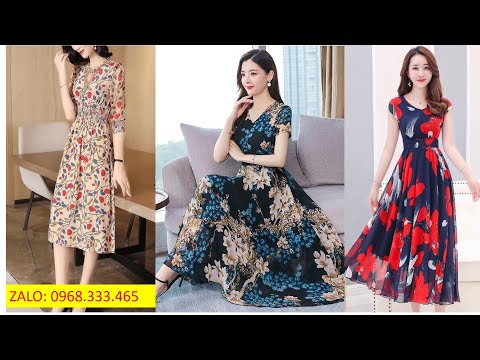 Đầm Maxi Dài đi biển họa tiết hoa chất voan cao cấp nhẹ nhàng 46-63kg mặc vừa