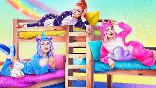 We Build a Bunk Bed for Triplets Unicorns! [Hardworking vs Regular vs Lazy Unico