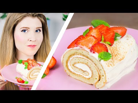 СЛИВОЧНЫЙ РУЛЕТ С КЛУБНИКОЙ И КОФЕ СЛИВОЧНЫЙ РУЛЕТ С КЛУБНИКОЙ И КОФЕ