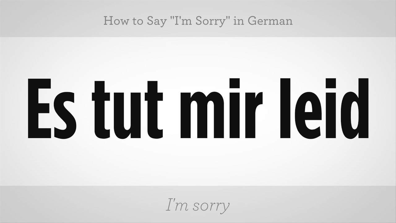 How to Say "I'm Sorry" in German | German Lessons - YouTube