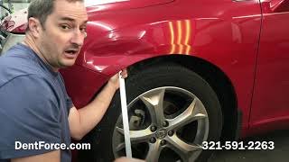 Toyota Venza paintless dent repair. Merritt Island, Cocoa, Cocoa Beach, Melbourne, Titusville.