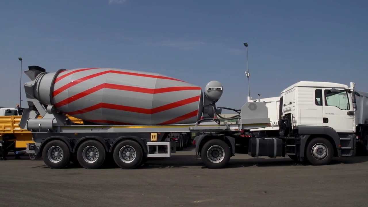 pktrucks Liebherr 12 cbm. 3axle concrete mixer trailer with separate