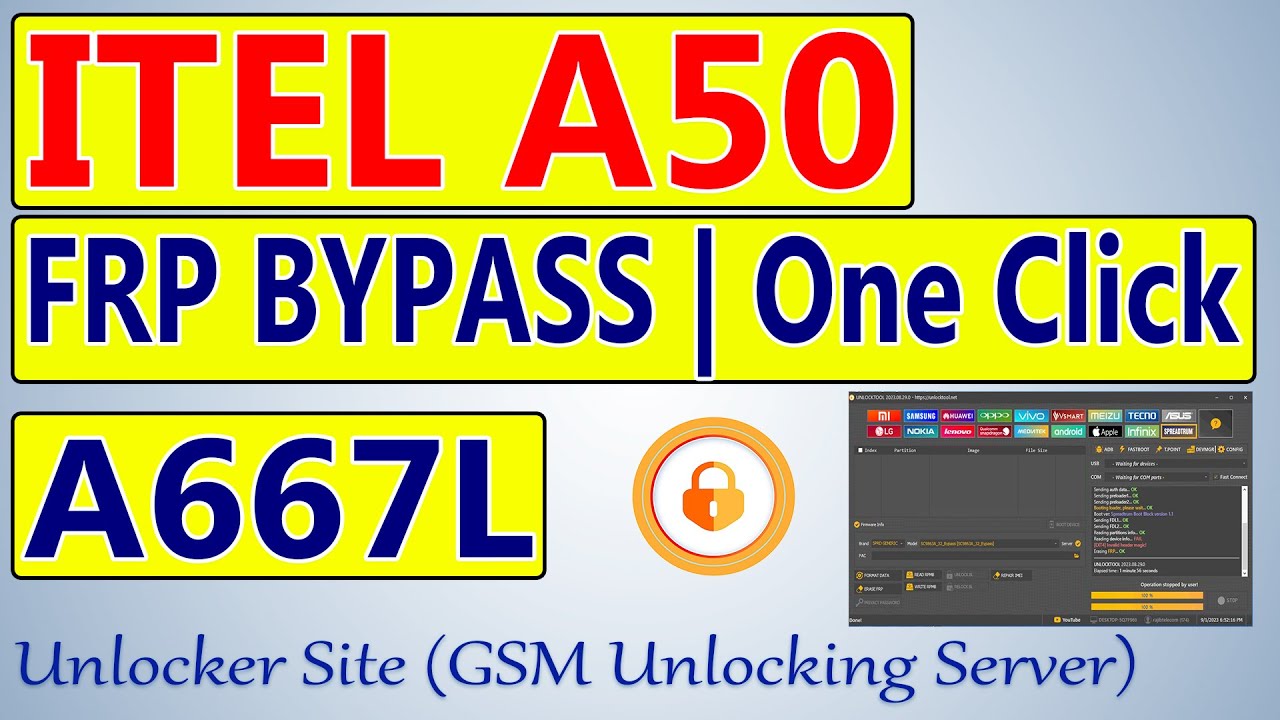 ITEL A50 (A667L) FRP Bypass By Unlock Tool ITEL A50 (A667L) FRP Bypass By Unlock Tool