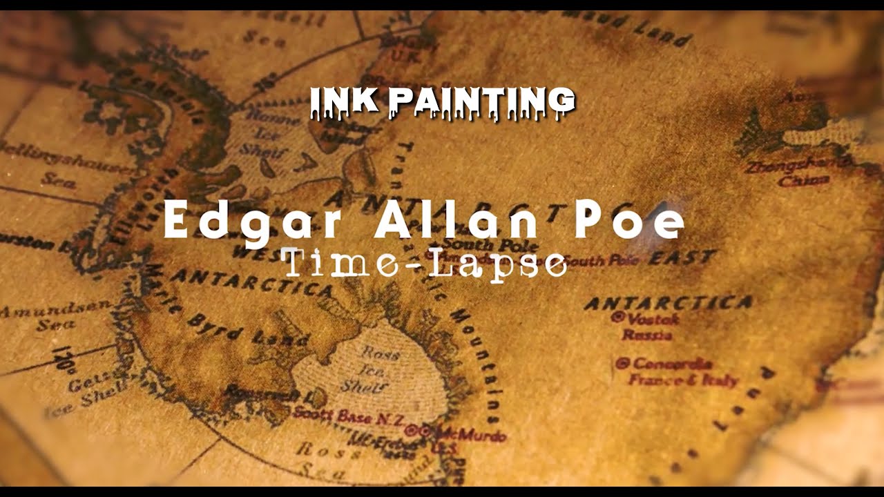 EDGAR ALLAN POE - Ink Painting Timelapse