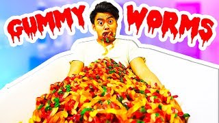 Gummy Worm Bath Challenge