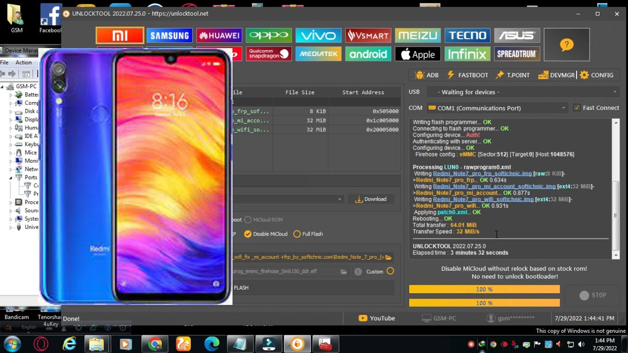 Xiaomi Redmi Note 7 Pro Mi Account Remove & Screen Xiaomi Redmi Note 7 Pro Mi Account Remove & Screen