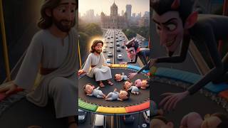 Jesus Saves The Baby From The Devil In Mumbai And Jump On Trampoline