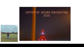 Jupiter and Saturn Great conjunction over blackpool tower
