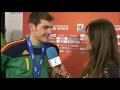 Iker Casillas Kissing Girlfriend Sara Carbonero after winning world cup 2010
