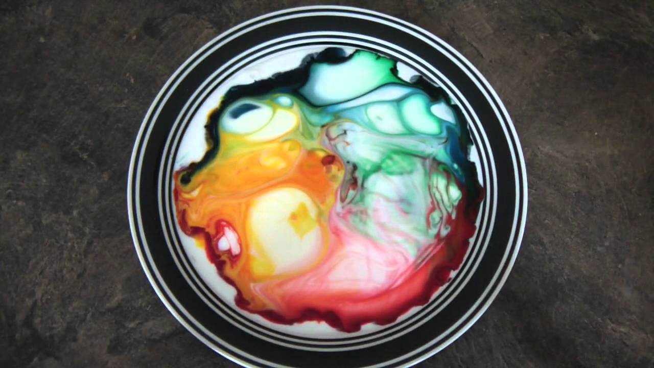 Magic Milk and Food Coloring - Science Project - YouTube