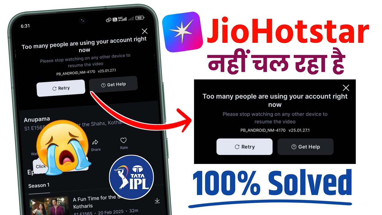 JioHotstar Too many people are using your account right JioHotstar Too many people are using your account right