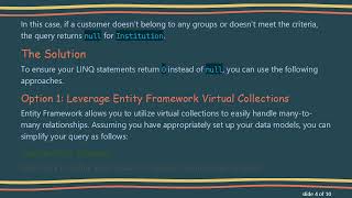 How To Ensure Your Linq Queries Return 0 Instead Of Null In Eny Framework