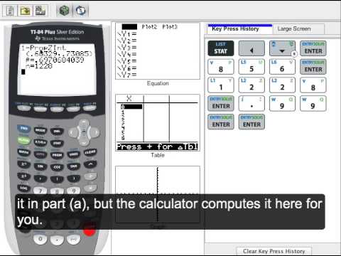 Linear Regression Program On Ti-83 Plus