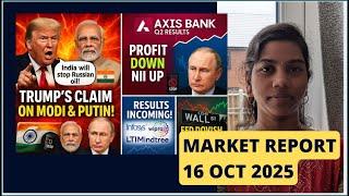 Trump India Will Not Buy Oil From Russia & , Pre Market Report & Ysis 16 Oct