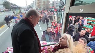 BALIKESİR - Cumhurbaşkanı Erdoğan, vatandaşlar tarafından coşkuyla karşılandı