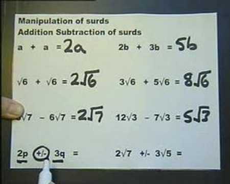 AS A Level Maths No. 8. Surds - from www.mathstutor.biz