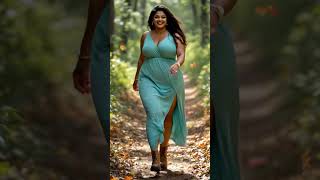Cinematic Jungle Walk Sleeveless Motion Beauty Plus Size Ai Model In Forest