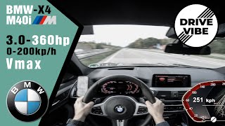 4K Bmw X4 M40I 2020 - 360Hp - Pov - 0-100Kph 100-200Kph - Autobahn - Vmax - Topspeed