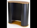 Pop up Podium Counter with Kidney Bean Shaped Wood Grain Table S