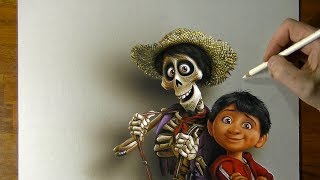 Drawing of Miguel & Hector from Coco Disney Pixar