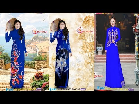 BỘ SƯU TẬP 46 MẪU ÁO DÀI XANH DƯƠNG RẤT ĐẸP & THỜI TRANG 2019 💘 Vải Áo Dài S