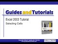 GuidesandTutorials: Selecting Cells in Excel 2003