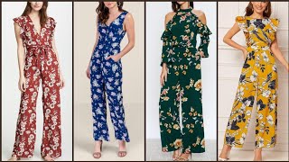 Latest Stylish Beautiful And Trendy Floral Print Jumpsuits Design 2020 Collection