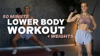 50 Min Lower Body Workout Glutes & Quads Lower Body Strength Legs On Fire Weights