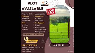 Prime 1388 Sq.ft Plot For Sale In Shirol Perfect For Scrap Material Management .