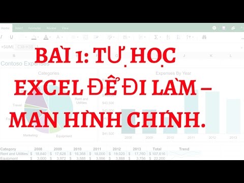 1.Bài 1: Tự học excel để đi làm – Màn hình chính - Học excel cơ bản qua mạng