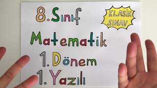 8. Sınıf Matematik 1. Dönem 1. Yazılı Kla Sınav