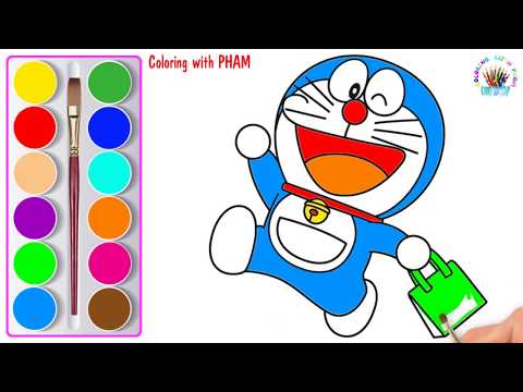 Vẽ và tô màu doraemon chú mèo máy đến từ tương lai - Coloring doraemon