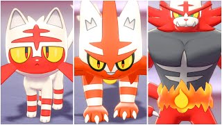 Full Litten Evolution Team Shiny Litten, Shiny Torracat, Shiny Incineroar