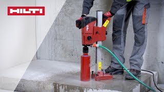 HOW TO use Hilti DD 120 diamond coring tool for wet drilling into concrete