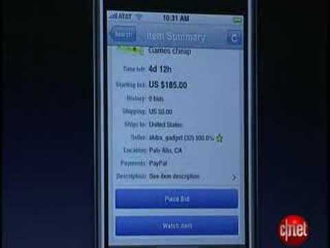 WWDC 2008 News: eBay shows off auction app for the iPhone